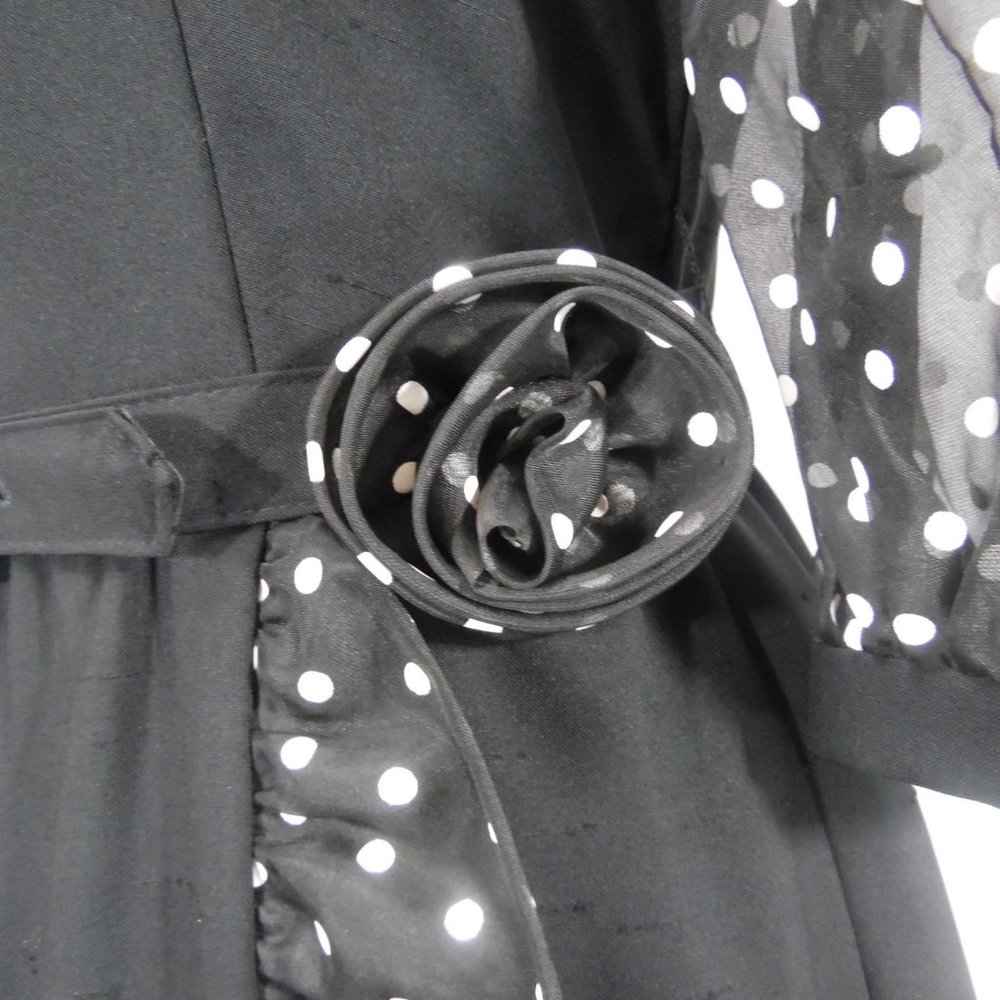 Herman Marcus Vintage Black Dress with Ruffles - Picture 4 of 16